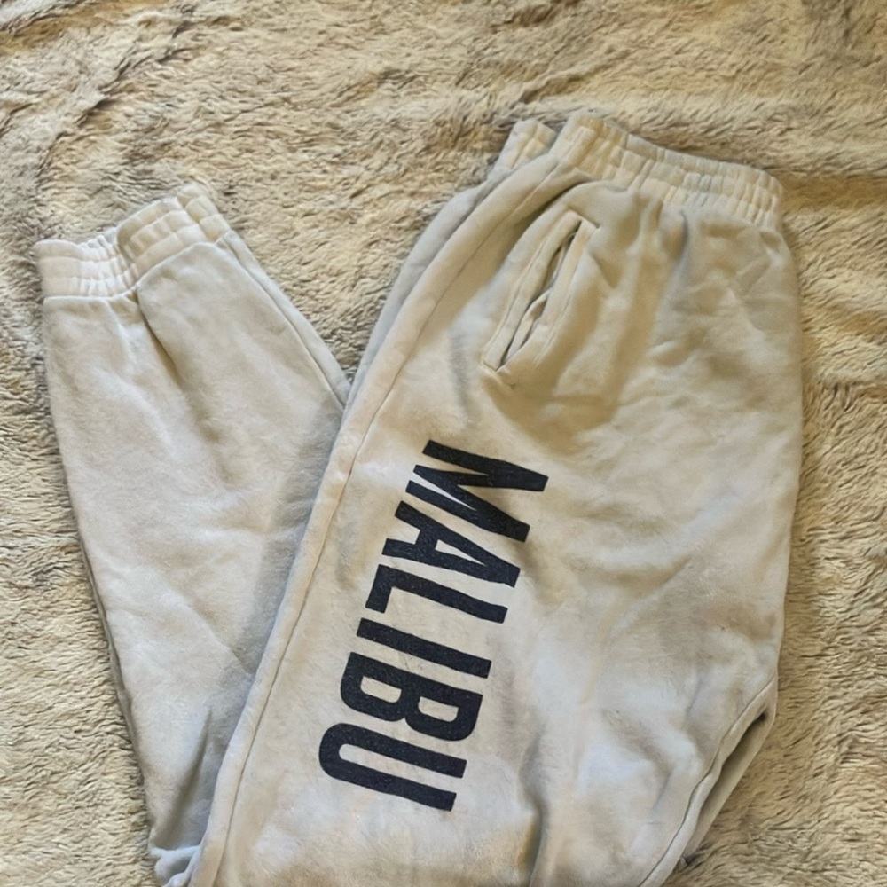 JOHN GALT - White Joggers with Navy Lettering